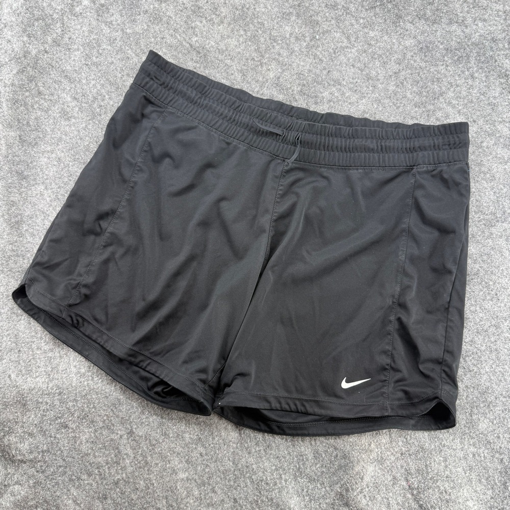 Nike Running Shorts‎ Women Large Black Dri-FIT Athletic Workout Activewear